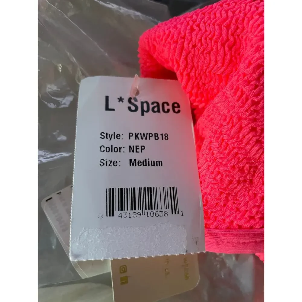 L*Space Whiplash Bikini Bottom Neon Pink Size Medium New